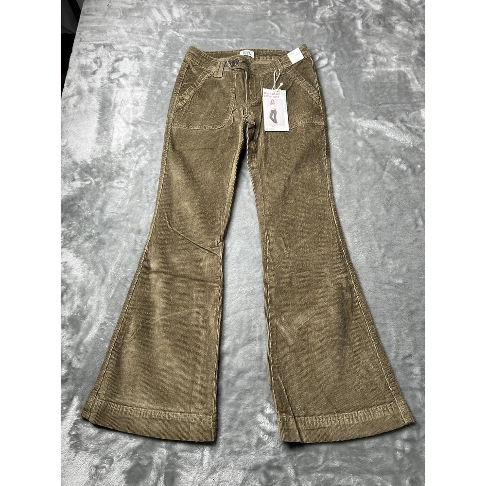 Simple Society Pants Women Size 5/27 Low Rise Flare Corduroy Boho NWT